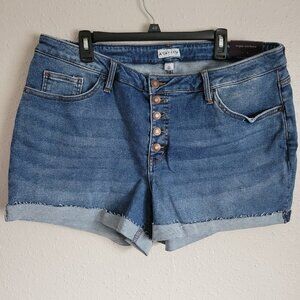 Ava & Viv Women's Mid Rise Midi Jeans Shorts